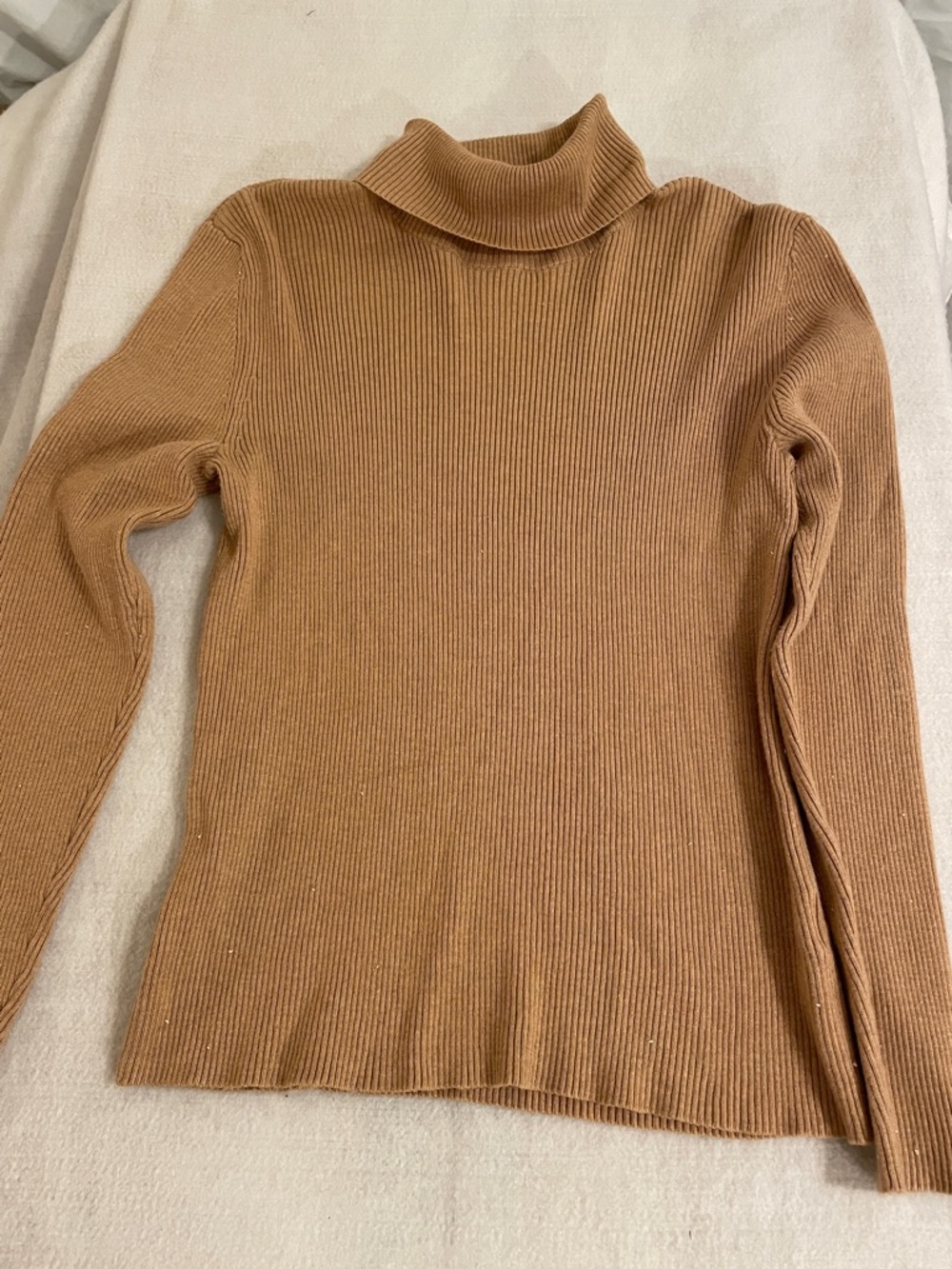Nine West Ribbed Turtleneck Sweater - Camel Brown